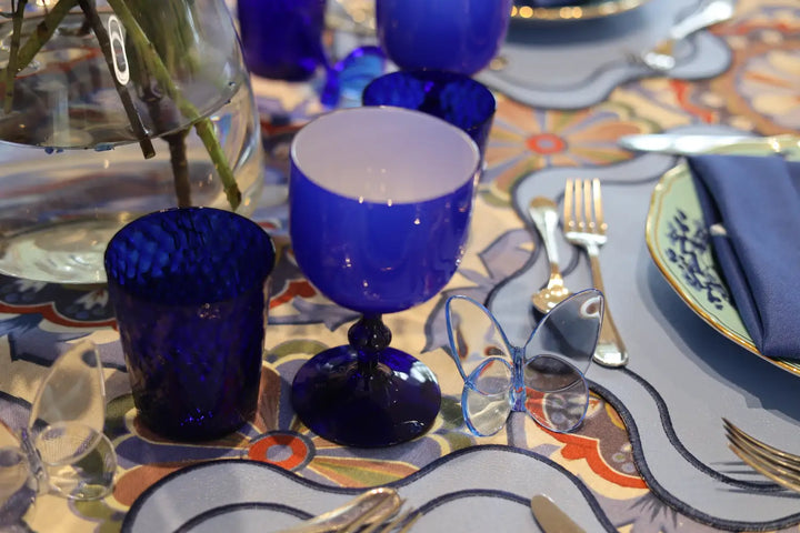 Isabella Blue/Navy Bundle (4 Placemats + 4 Napkins)