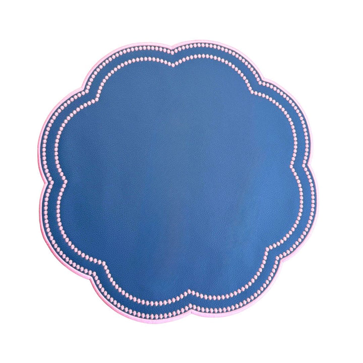 Nina Placemats Navy Blue w/ Rose Trim (Set of 4)