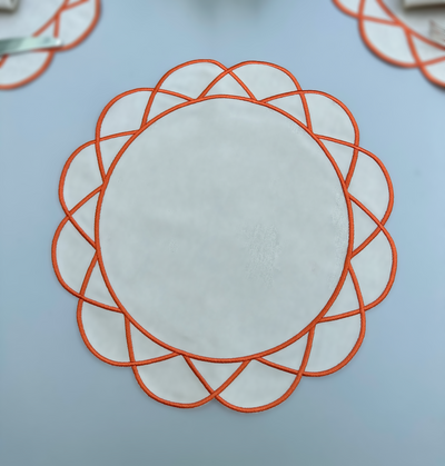 Elisa Placemats Beige w/ Orange Trim (Set of 4)