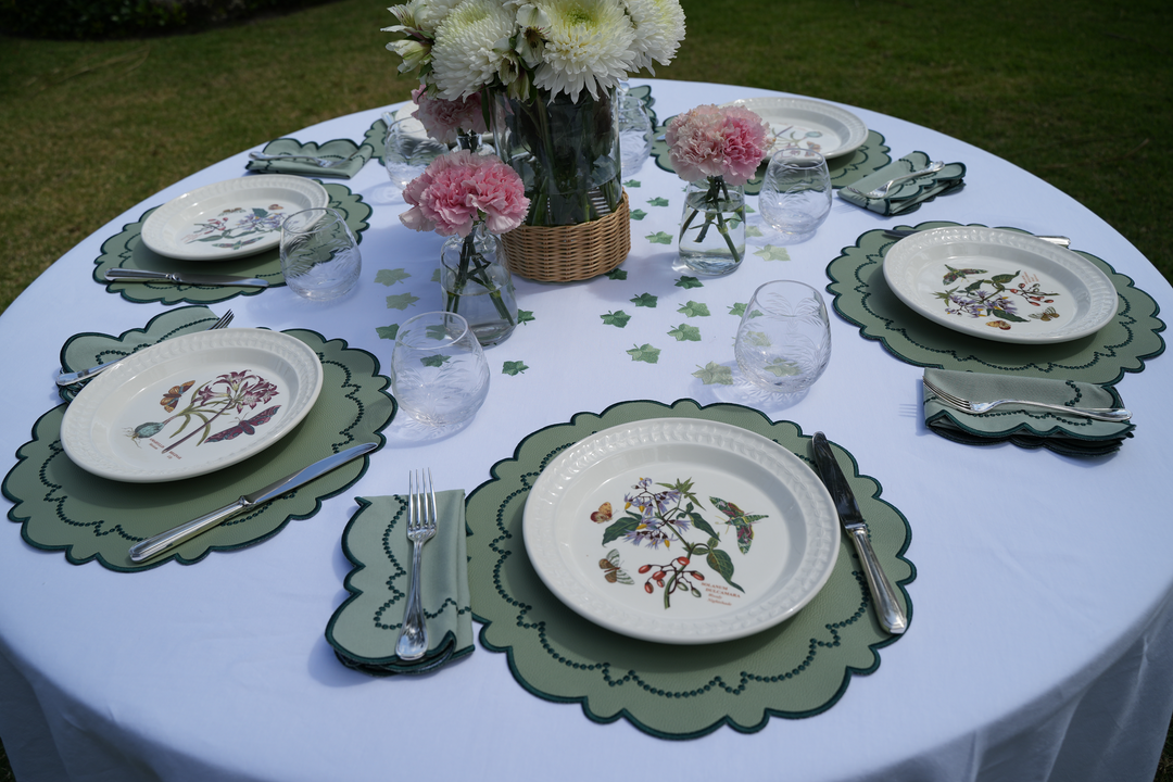 Ana Reversible Spillproof Placemats – Mint & Teal Trim (Set of 4)