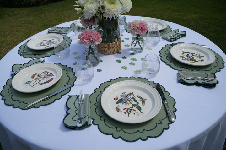 Ana Reversible Spillproof Placemats – Mint & Teal Trim (Set of 4)
