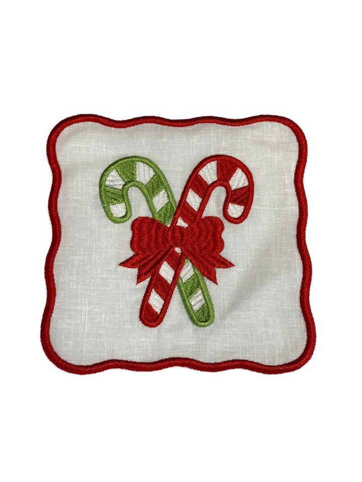 Christmas Candy Cane Cocktail Napkins (Set of 6)