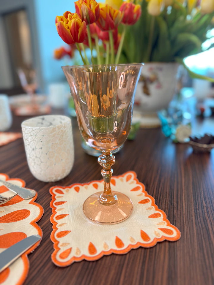 Manuela Placemats Ivory/Orange (Set of 4)