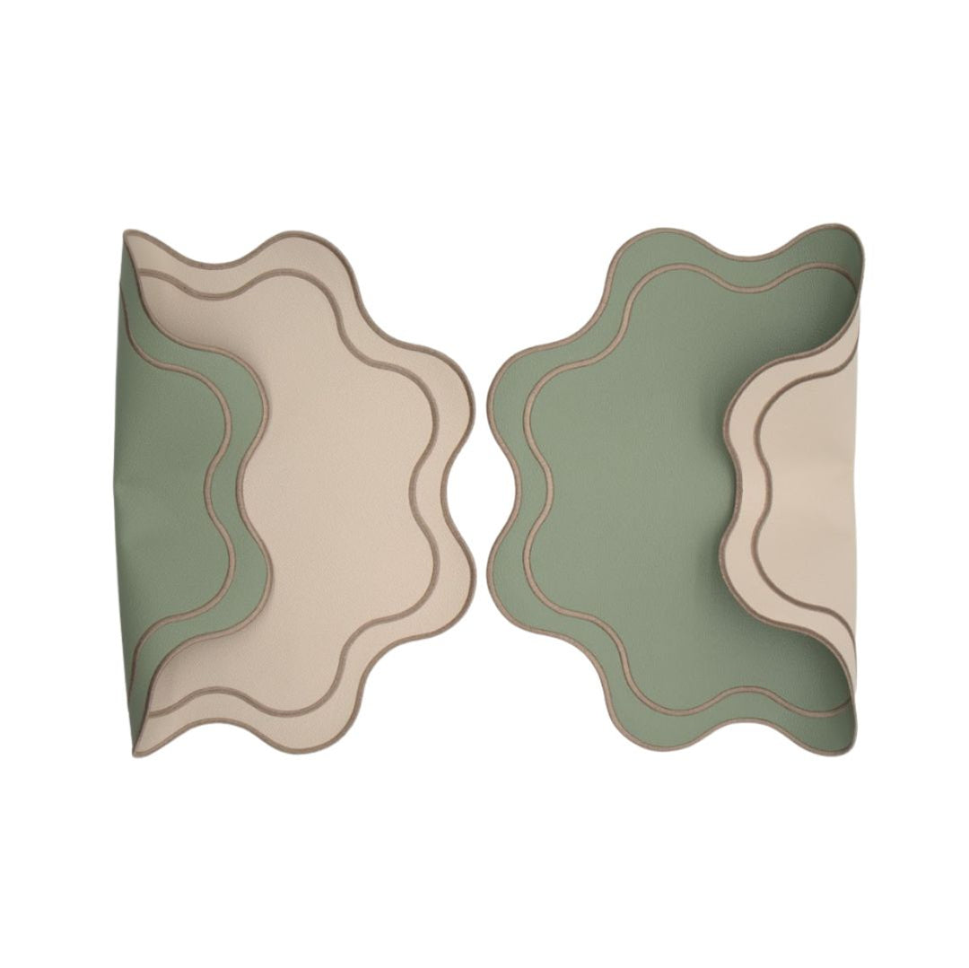 Isabella Reversible Spillproof Placemats – Pistachio & Beige Trim (Set of 4)