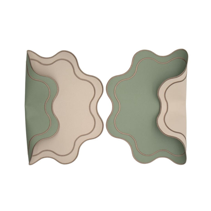 Isabella Reversible Spillproof Placemats – Pistachio & Beige Trim (Set of 4)