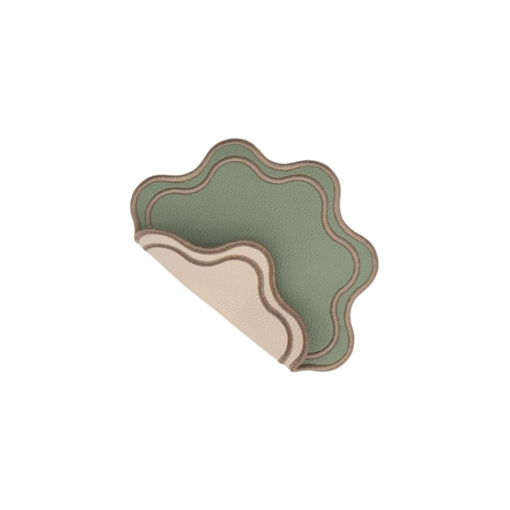 Isabella Reversible Spillproof Coasters – Pistachio & Beige (Set of 4)