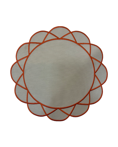 Elisa Placemats Beige w/ Orange Trim (Set of 4)