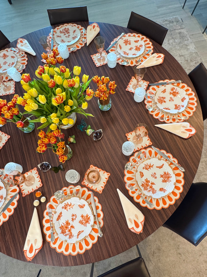 Manuela Placemats Ivory/Orange (Set of 4)