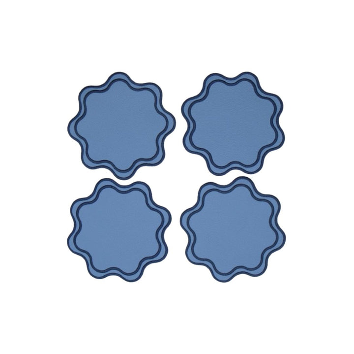 Isabella Reversible Spillproof Placemats + Coasters+ Napkins Bundle – Blue & Navy (Set of 4)