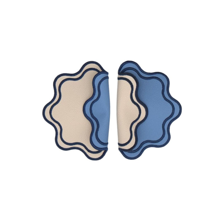 Isabella Reversible Spillproof Placemats + Coasters Bundle – Blue & Navy (Set of 4)