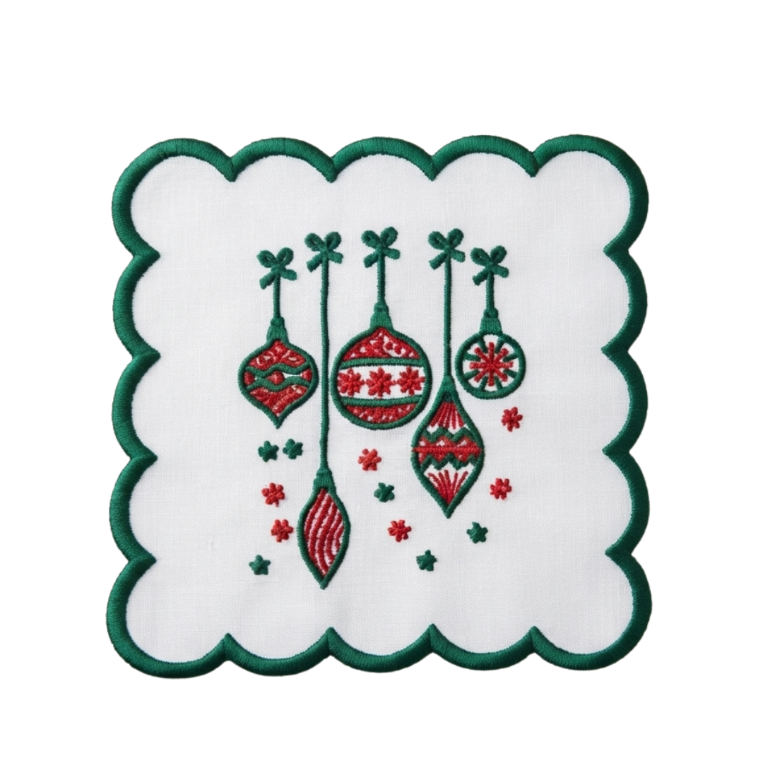 Holiday Ornaments Cocktail Napkins (Set of 6)