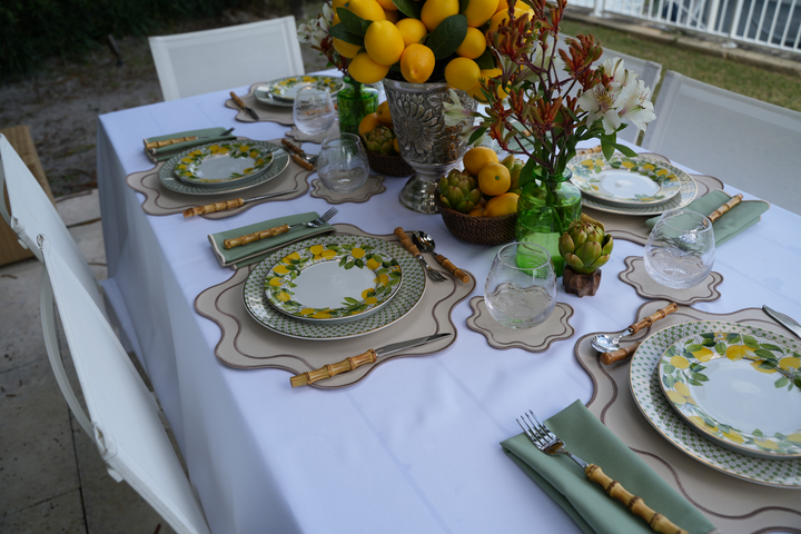 Isabella Reversible Spillproof Coasters – Pistachio & Beige (Set of 4)