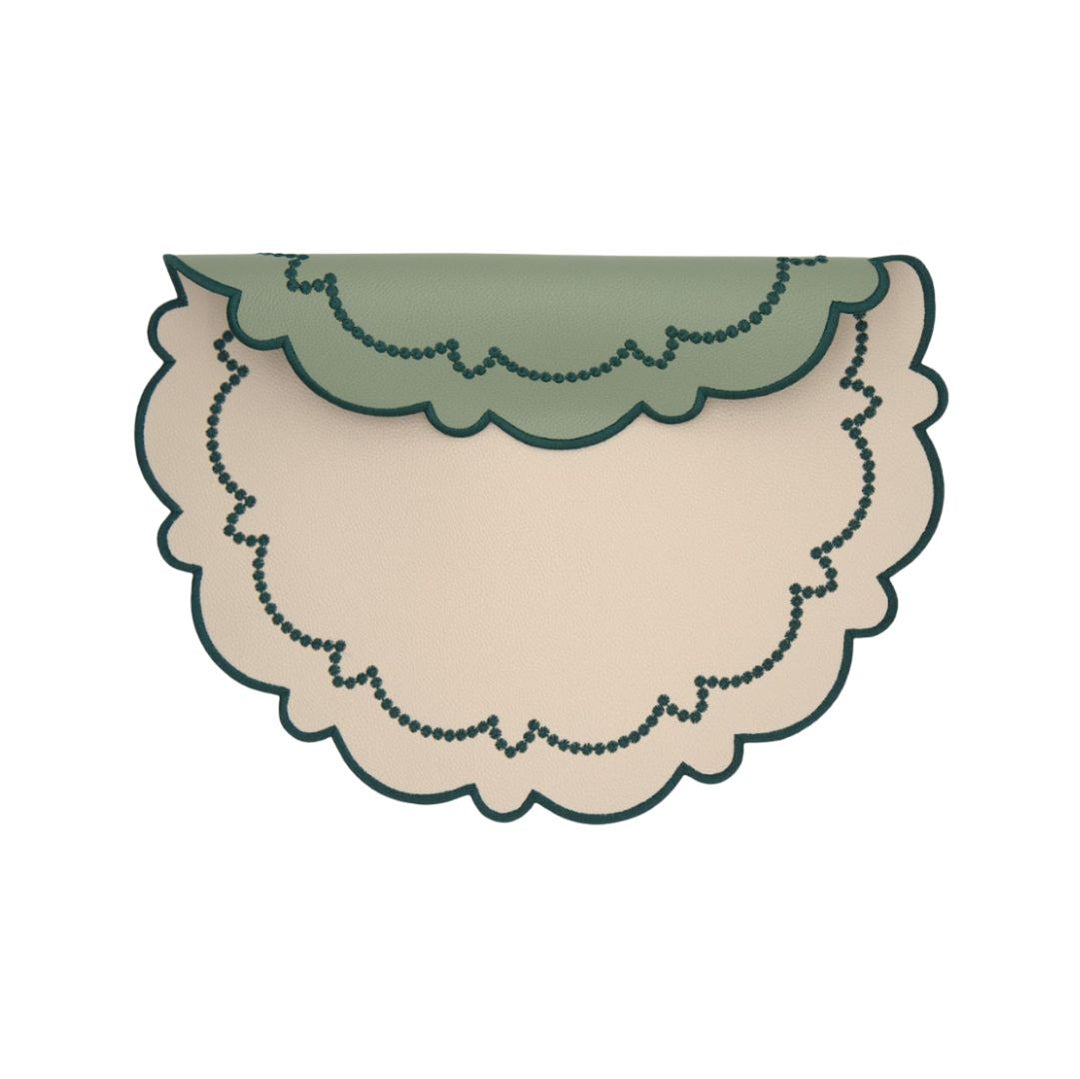Ana Reversible Spillproof Placemats – Mint & Teal Trim (Set of 4)