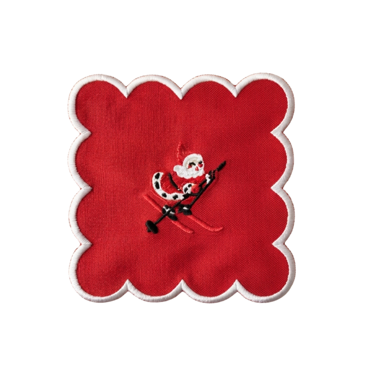 Skiing Santa Cocktail Napkins (Set of 6)