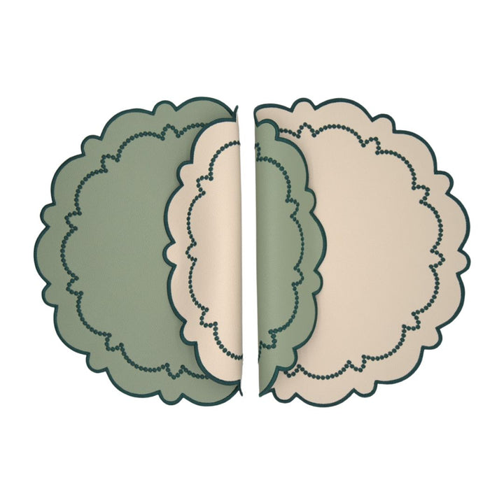 Ana Reversible Spillproof Placemats – Mint & Teal Trim (Set of 4)