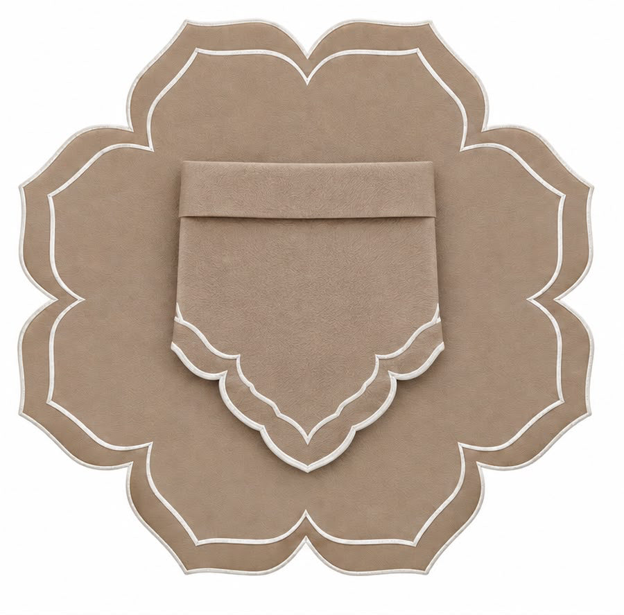 Dalia Beige Spillproof Bundle (4 Placemats + 4 Napkins)