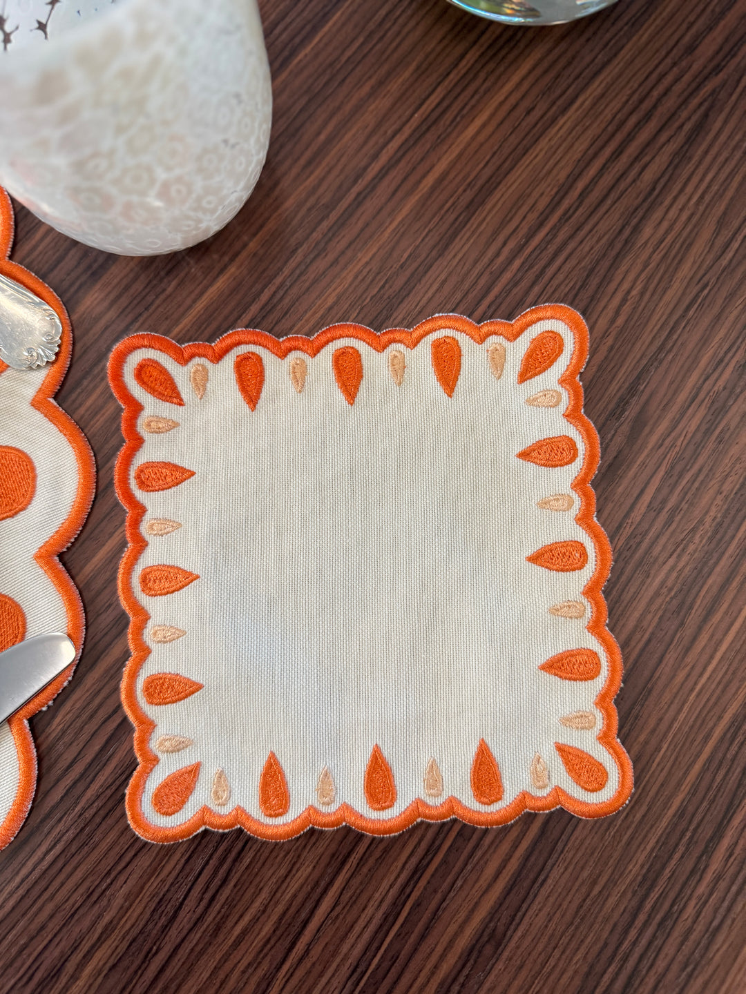Manuela Placemats Ivory/Orange (Set of 4)