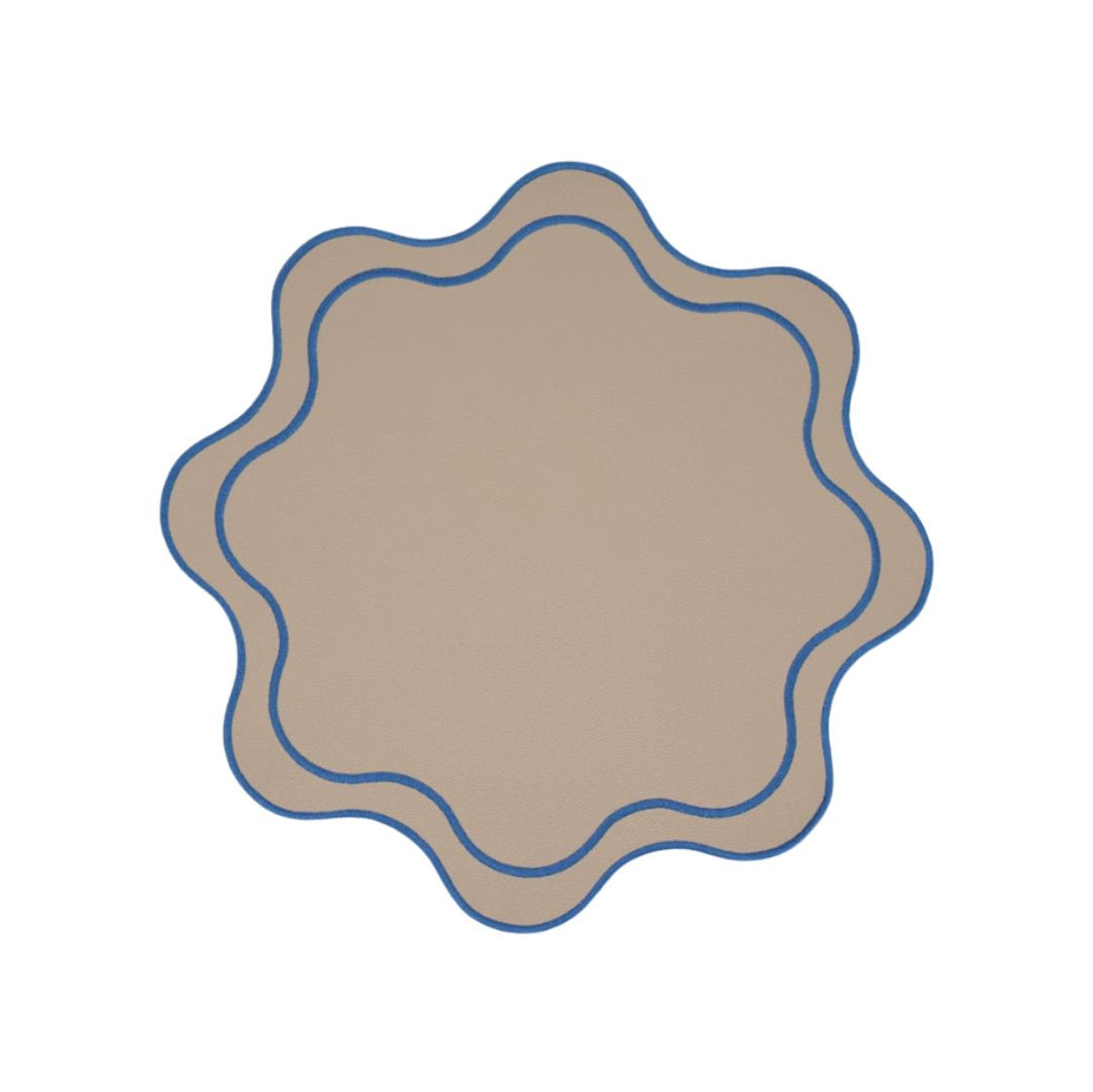 Isabella Reversible Spillproof Placemats – Orange & Blue Trim (Set of 4)