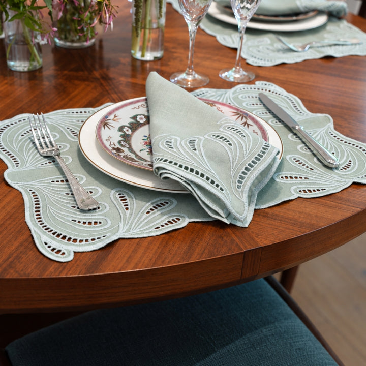Analia Linen Placemats- Mint (Set of 4)