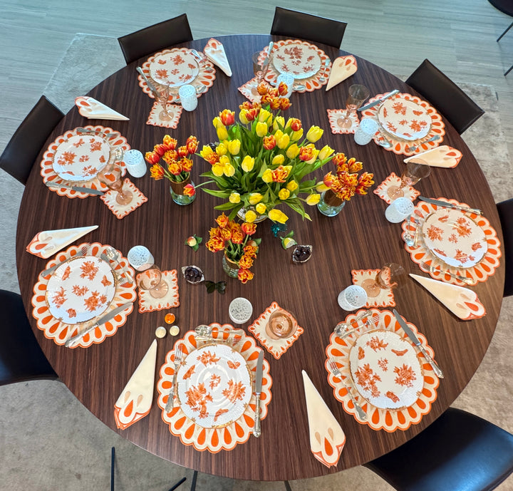 Manuela Placemats Ivory/Orange (Set of 4)