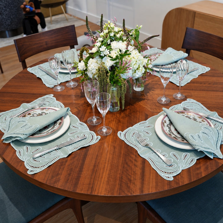 Analia Linen Placemats- Mint (Set of 4)