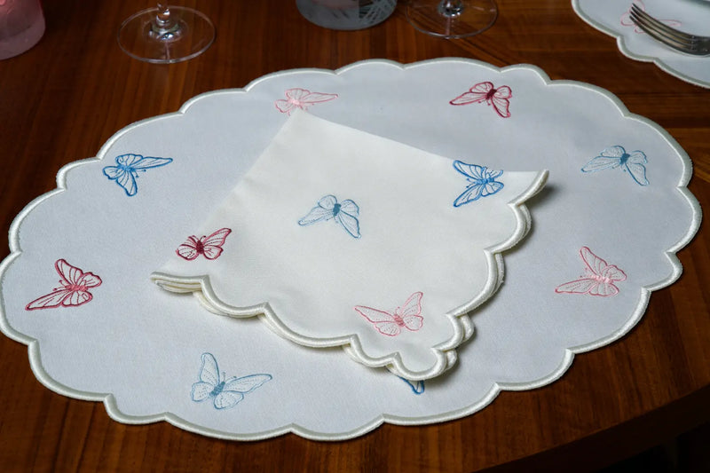 Butterfly Placemats Bundle: 4 Napkins + 4 Placemats