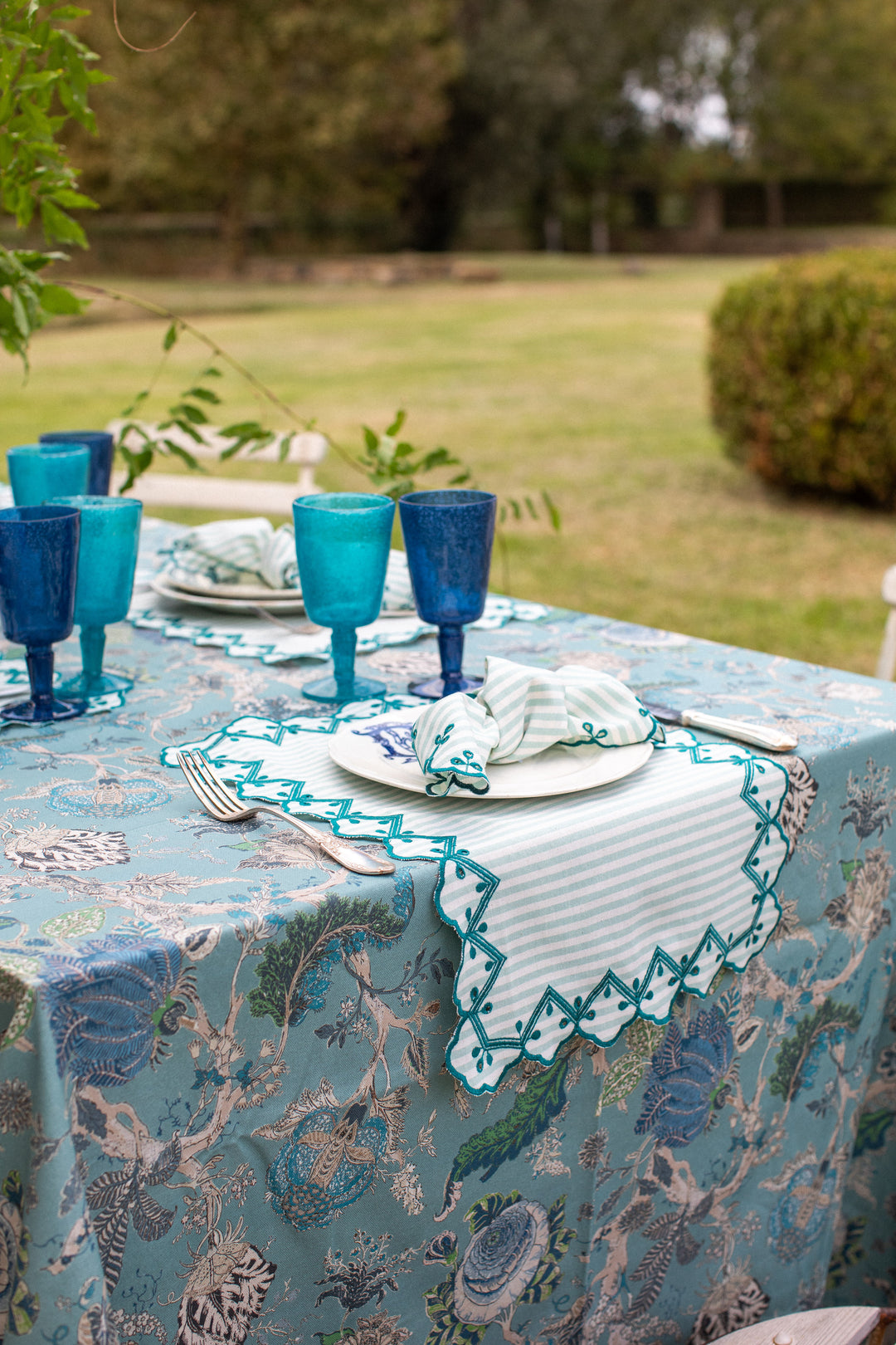 Gabriela Napkins- Teal Stripes (Set of 4)