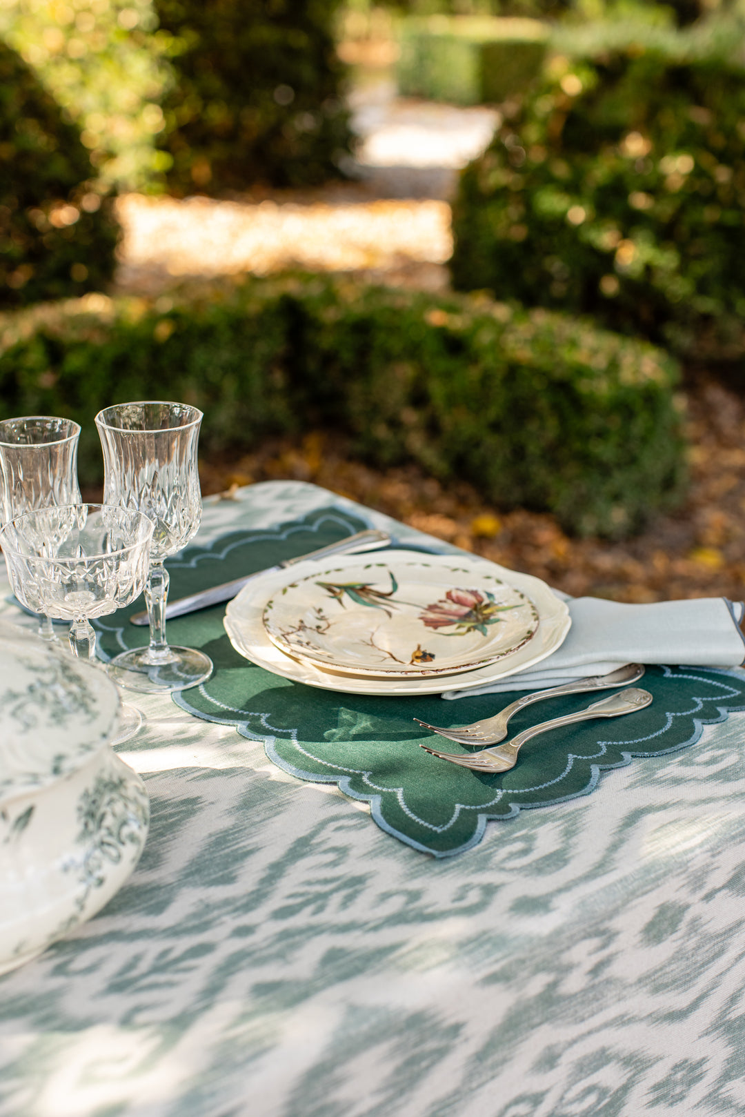 Luciana Spillproof Linen Placemats- Dark Teal (Set of 4)