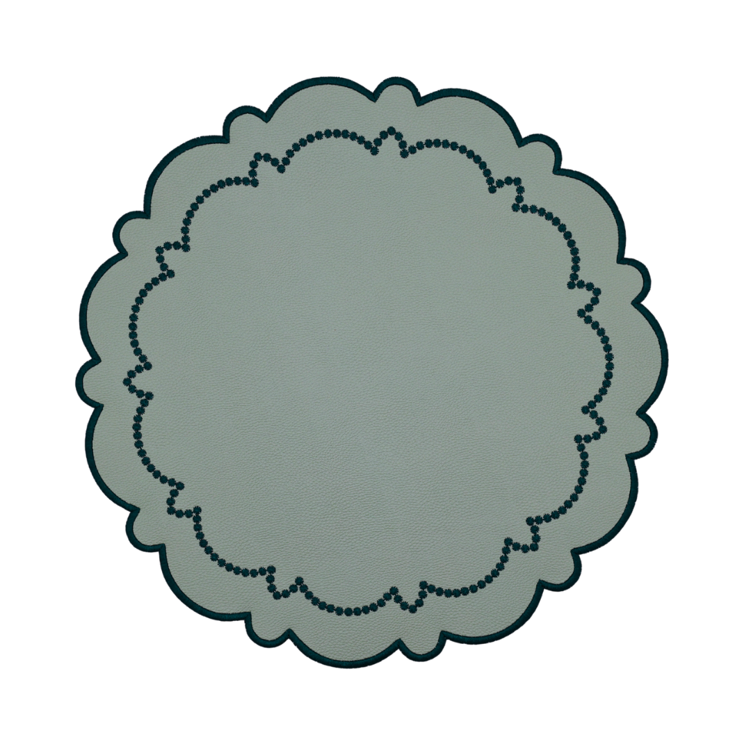 Ana Reversible Spillproof Placemats – Mint & Teal Trim (Set of 4)