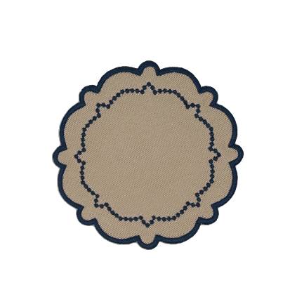 Ana Beige w/ Navy Trim Coasters (Set of 4)