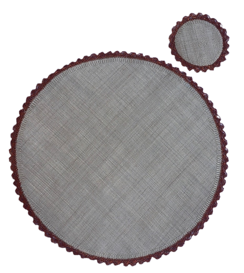 Olga Beige/Copper Placemat Set