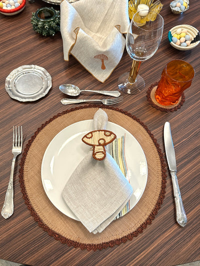 Olga Beige/Copper Placemat Set