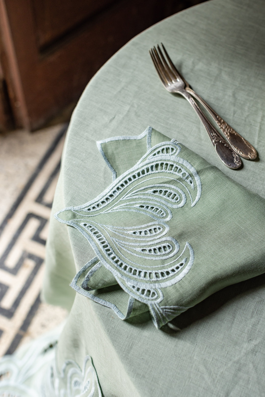 Analia Linen Napkins- Mint (Set of 4)