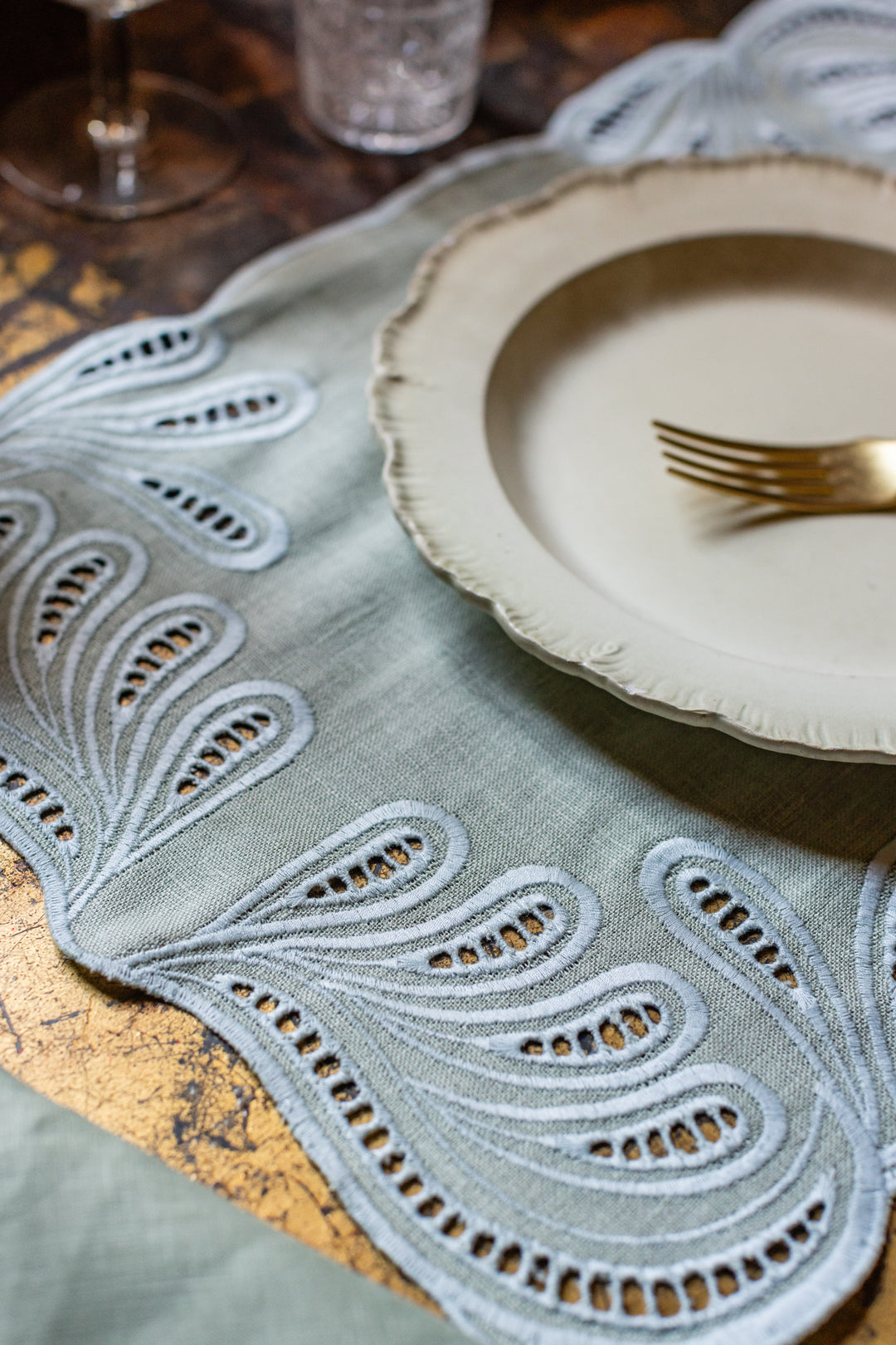 Analia Linen Napkins- Mint (Set of 4)
