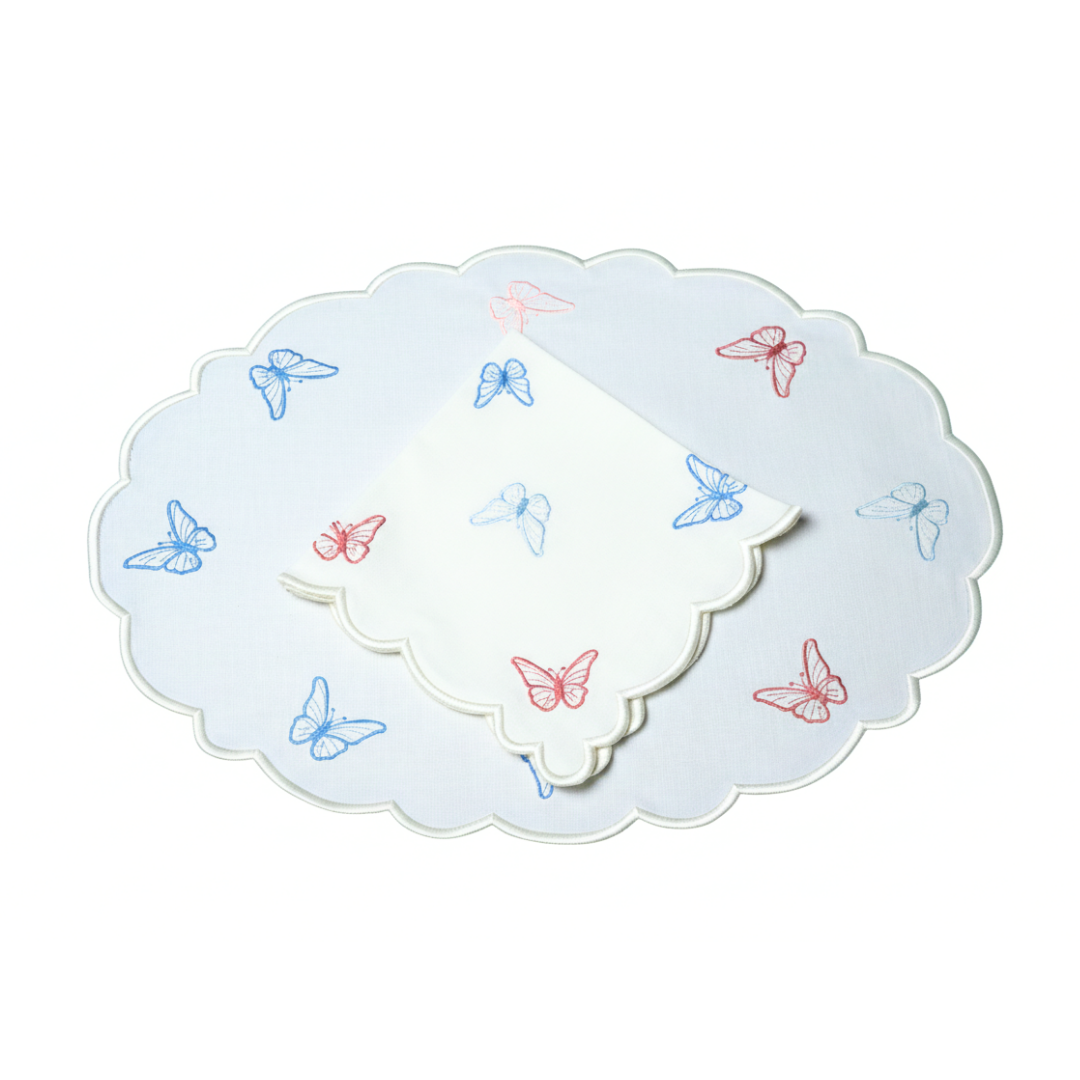 🦋 Butterfly Bundle (4 Placemats, 4 Napkins, 4 Coasters)