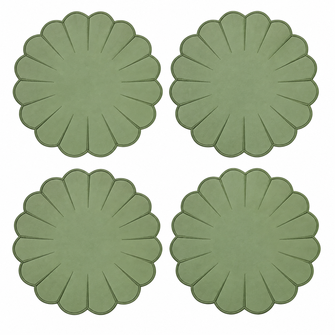 Elena Reversible Spillproof Coasters – Mint & Beige (Set of 4)
