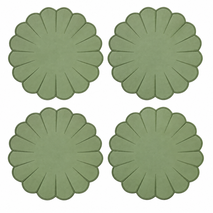 Elena Reversible Spillproof Coasters – Mint & Beige (Set of 4)