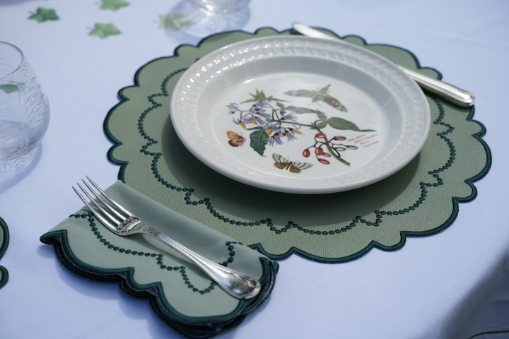 Ana Reversible Spillproof Placemats – Mint & Teal Trim (Set of 4)
