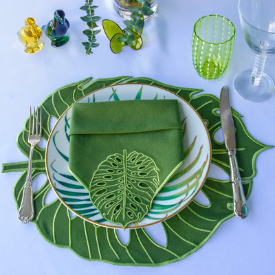 Hojas Cocktail Napkins Green (Set of 4)