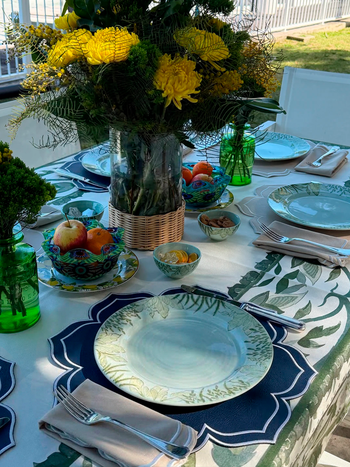 Dalia Reversible Spillproof Placemats + Coasters Bundle – Beige & Navy (Set of 4)