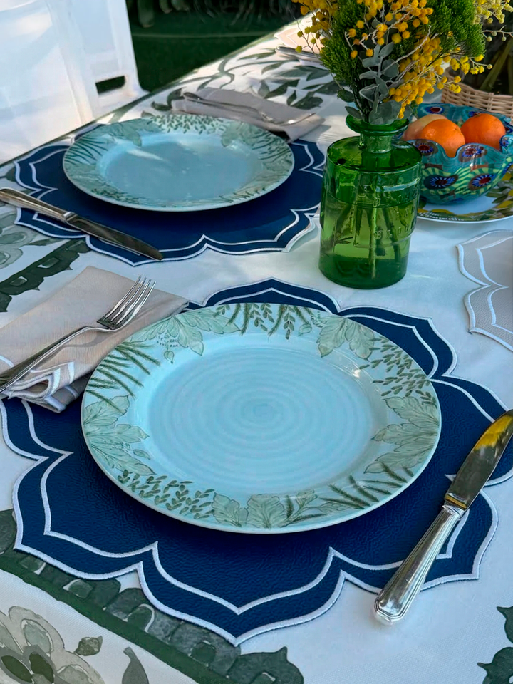 Dalia Reversible Spillproof Placemats + Coasters Bundle – Beige & Navy (Set of 4)