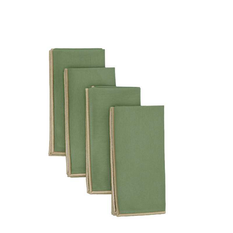 Isabella Green w/ Beige Napkins (Set of 4)