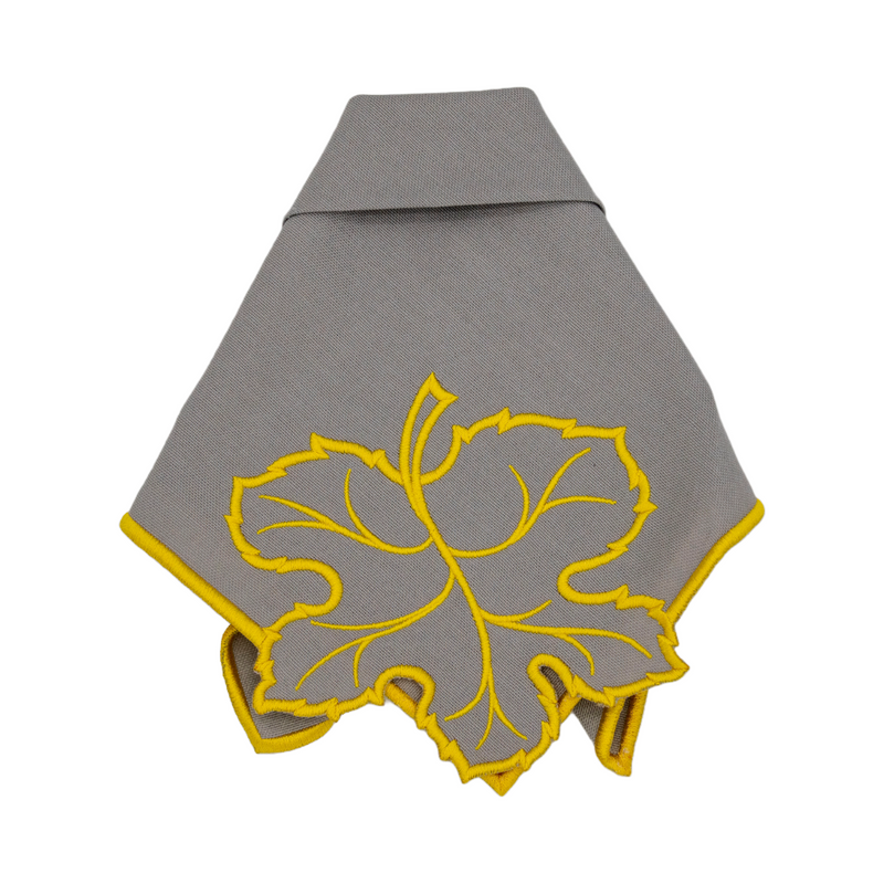 Maple Leaf Gray w/ Yellow Trim Napkins (Set of 4)