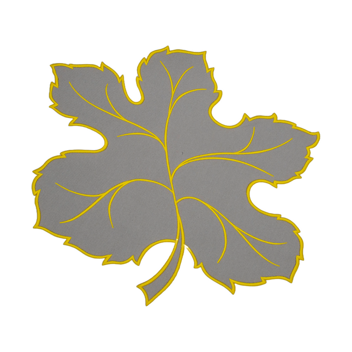 Maple Leaf Gray w/ Yellow Trim Bundle(4 Placemats + 4 Napkins + 4 Coasters)