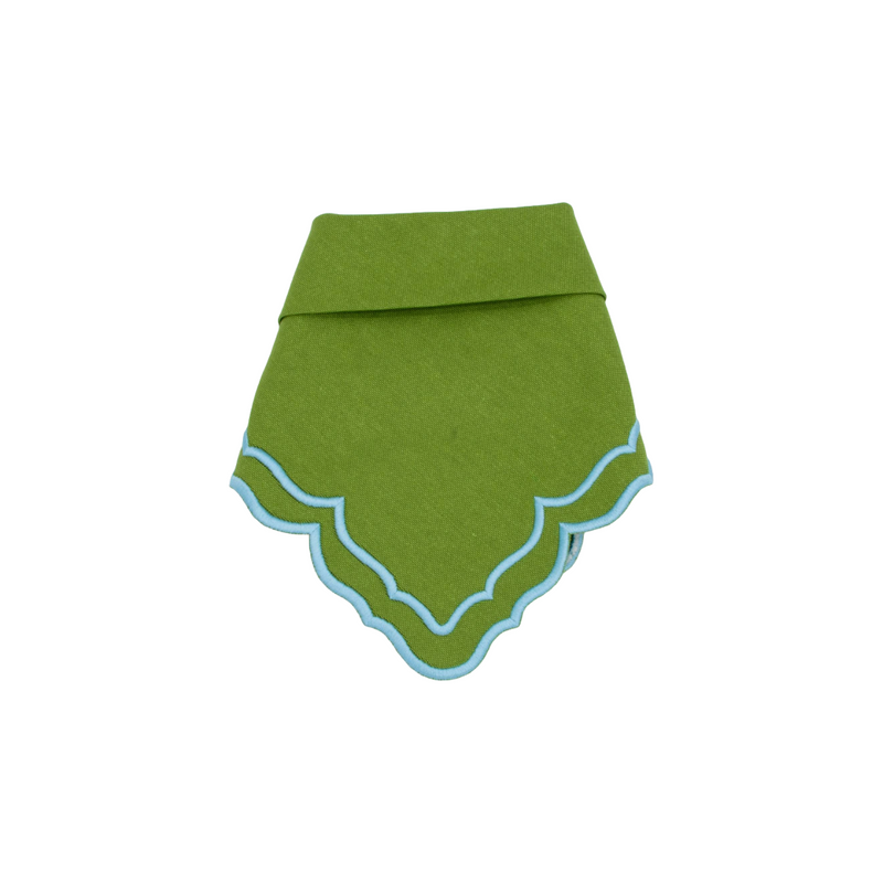 Dalia Green w/ Mint Trim Bundle(4 Placemats + 4 Napkins + 4 Coasters)