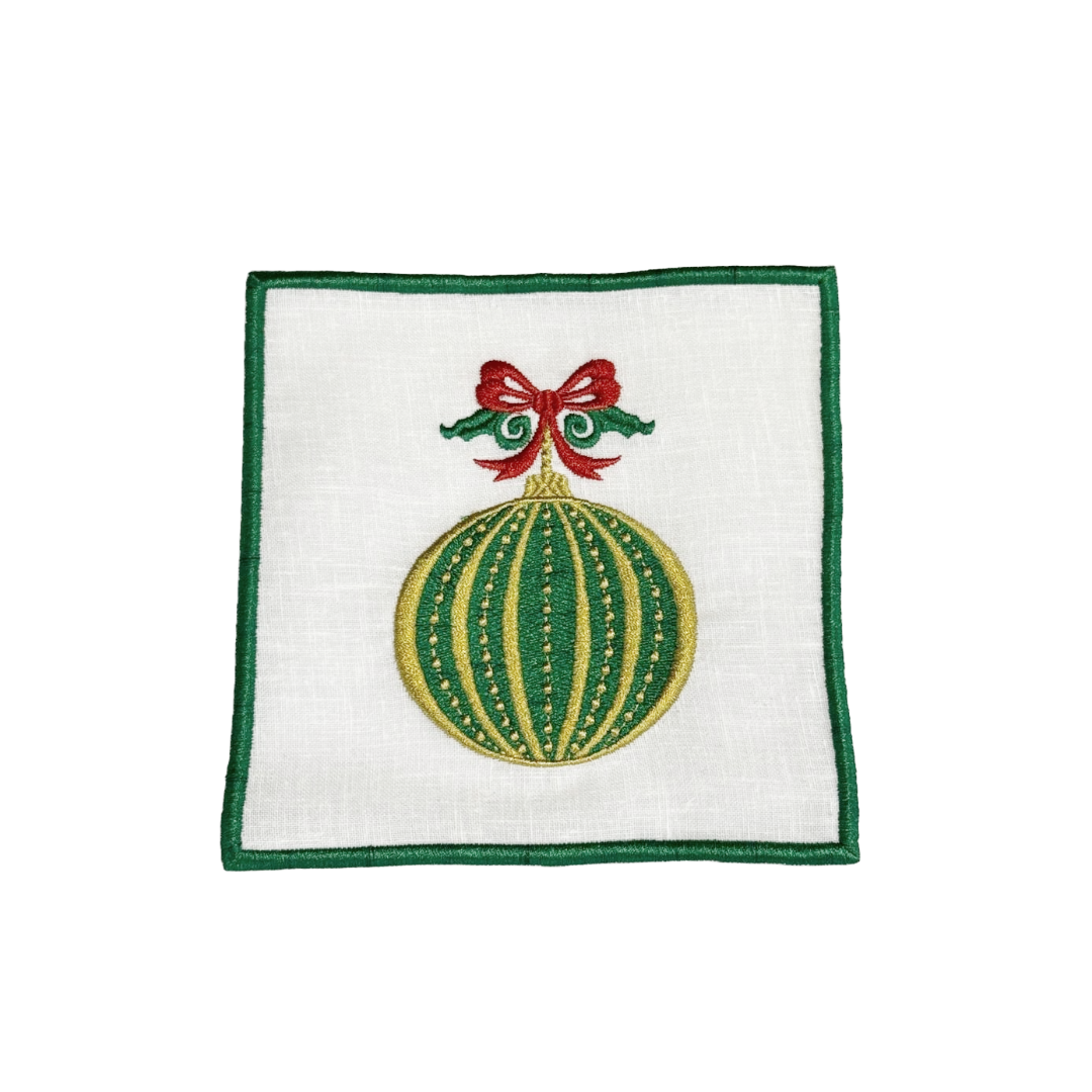 Christmas Ornament Cocktail Napkins (Set of 6)