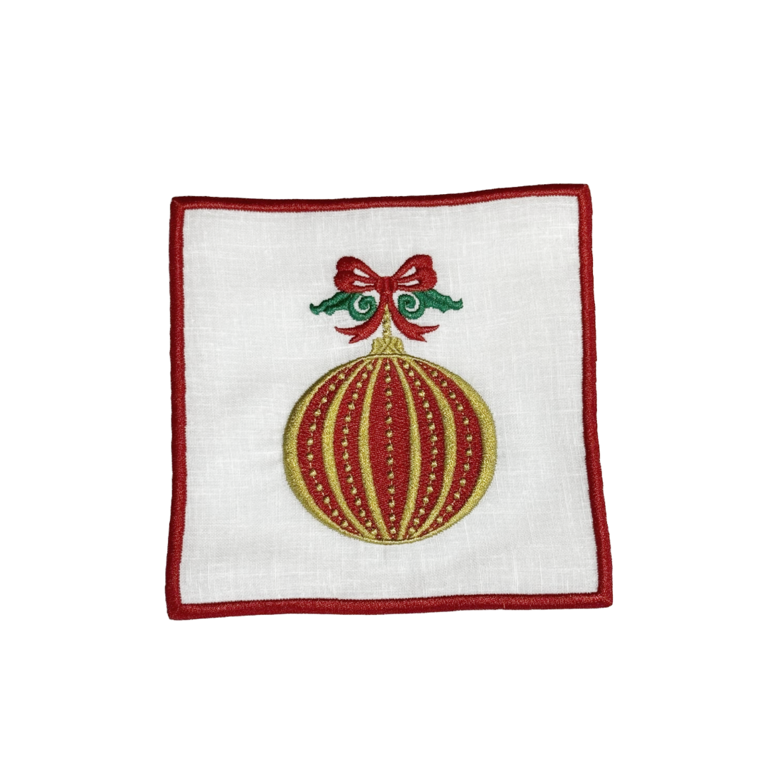 Christmas Ornament Cocktail Napkins (Set of 6)