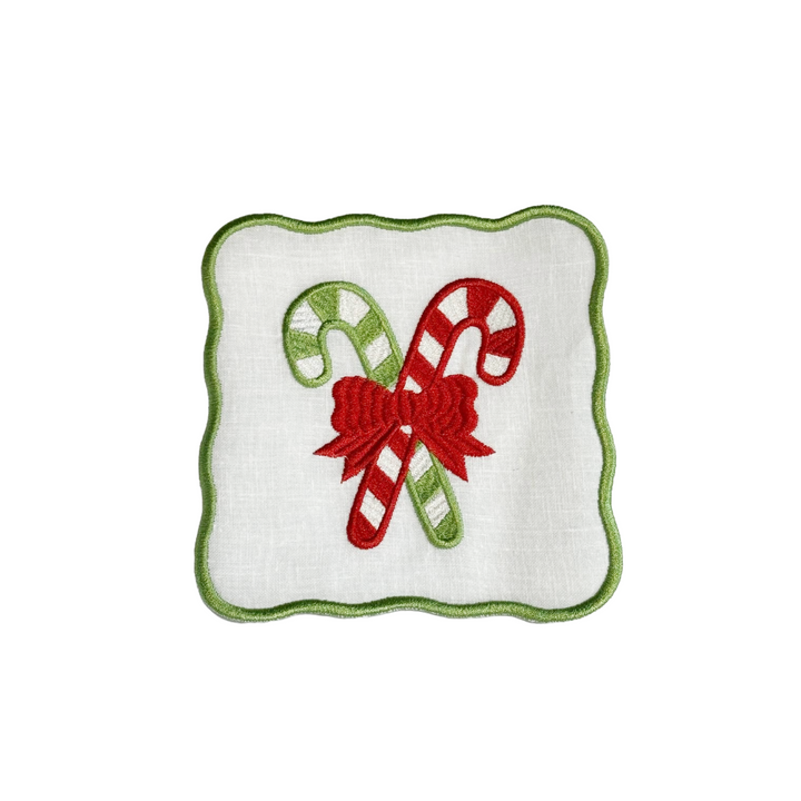 Christmas Candy Cane Cocktail Napkins (Set of 6)