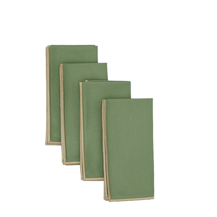 Isabella Beige/Green Bundle (4 Placemats + 4 Napkins)