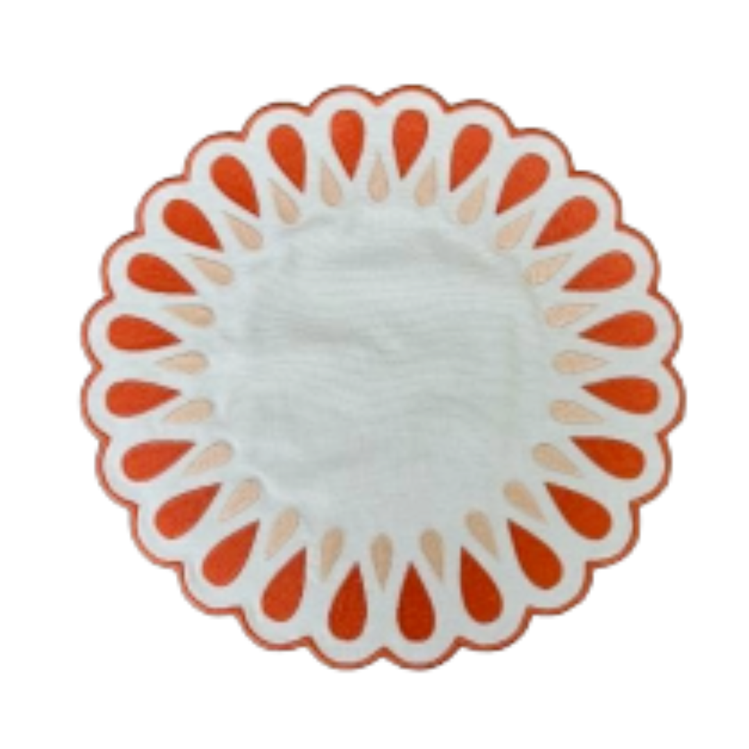 Manuela Placemats Ivory/Orange (Set of 4)